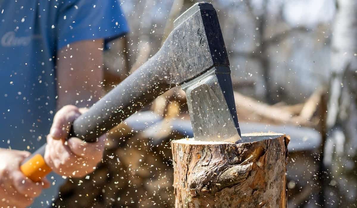 chopping wood axe