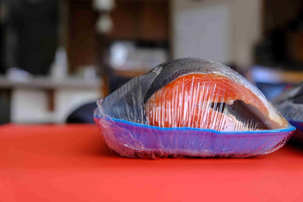 plastic wrap salmon