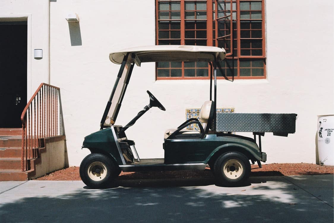 parked golf cart