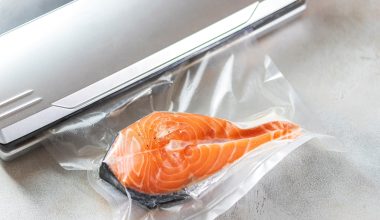 salmon in a vacuum sealed package