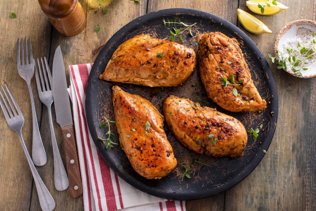 seared chicken breast with herbs